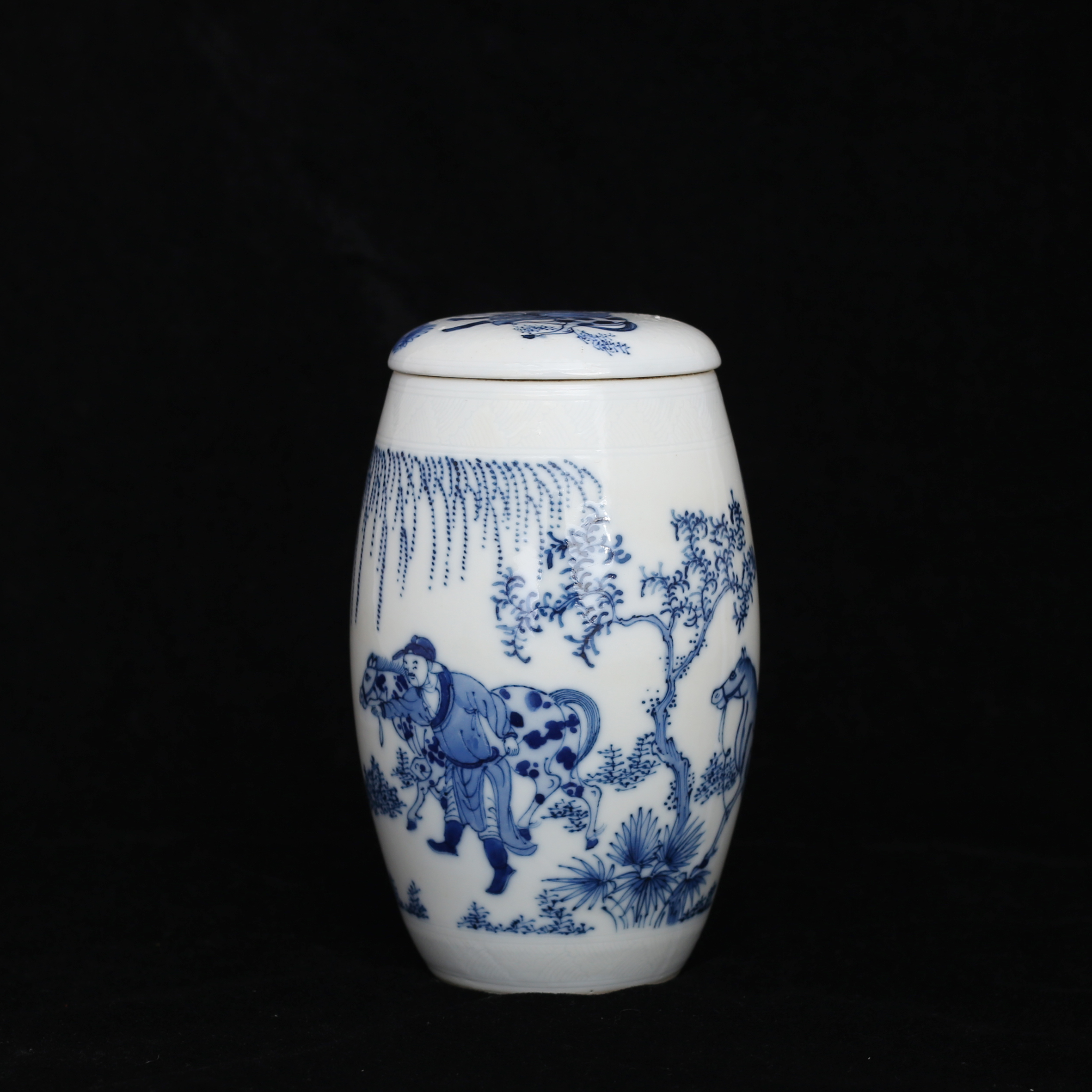 [598]青花莲子罐