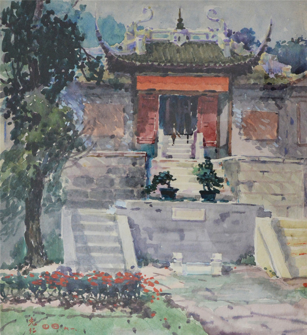 张充仁  （1907-1998） 水彩   