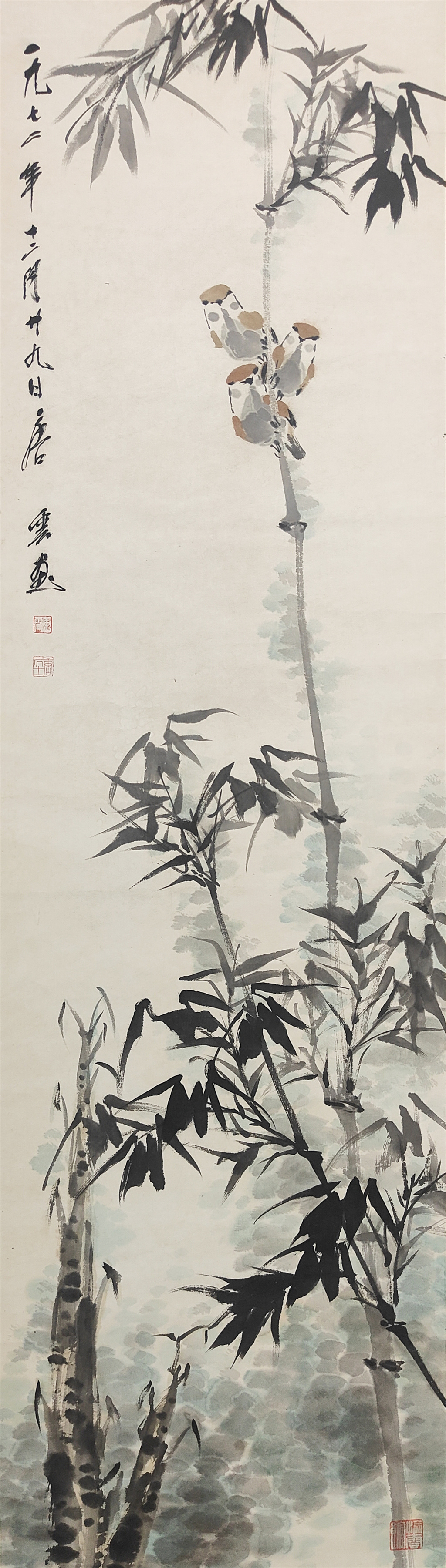 唐云     竹雀